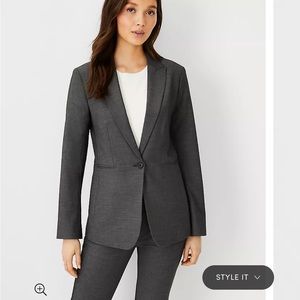 Ann Taylor Dark Grey Formal Suit Jacket - Size 12 - matching dress available